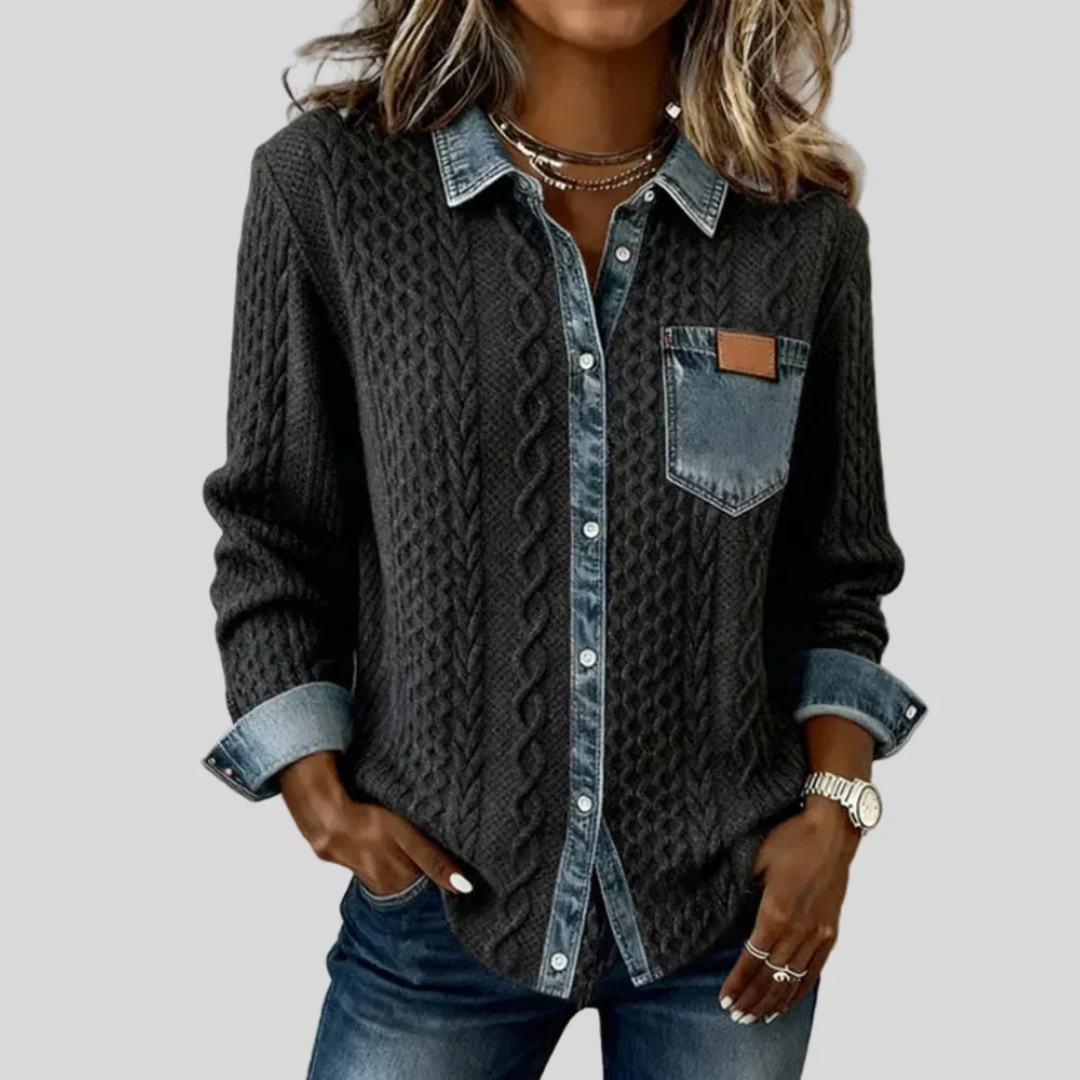 Simone™ | Denim Patches Skjorte
