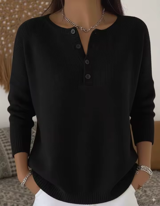 Vera | Elegant Trøje med Knapper