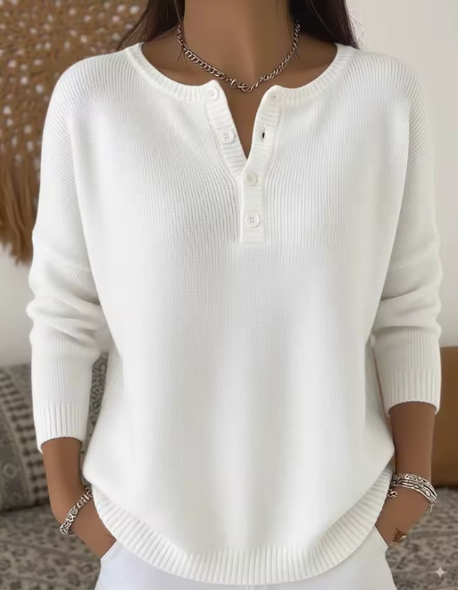 Vera | Elegant Trøje med Knapper