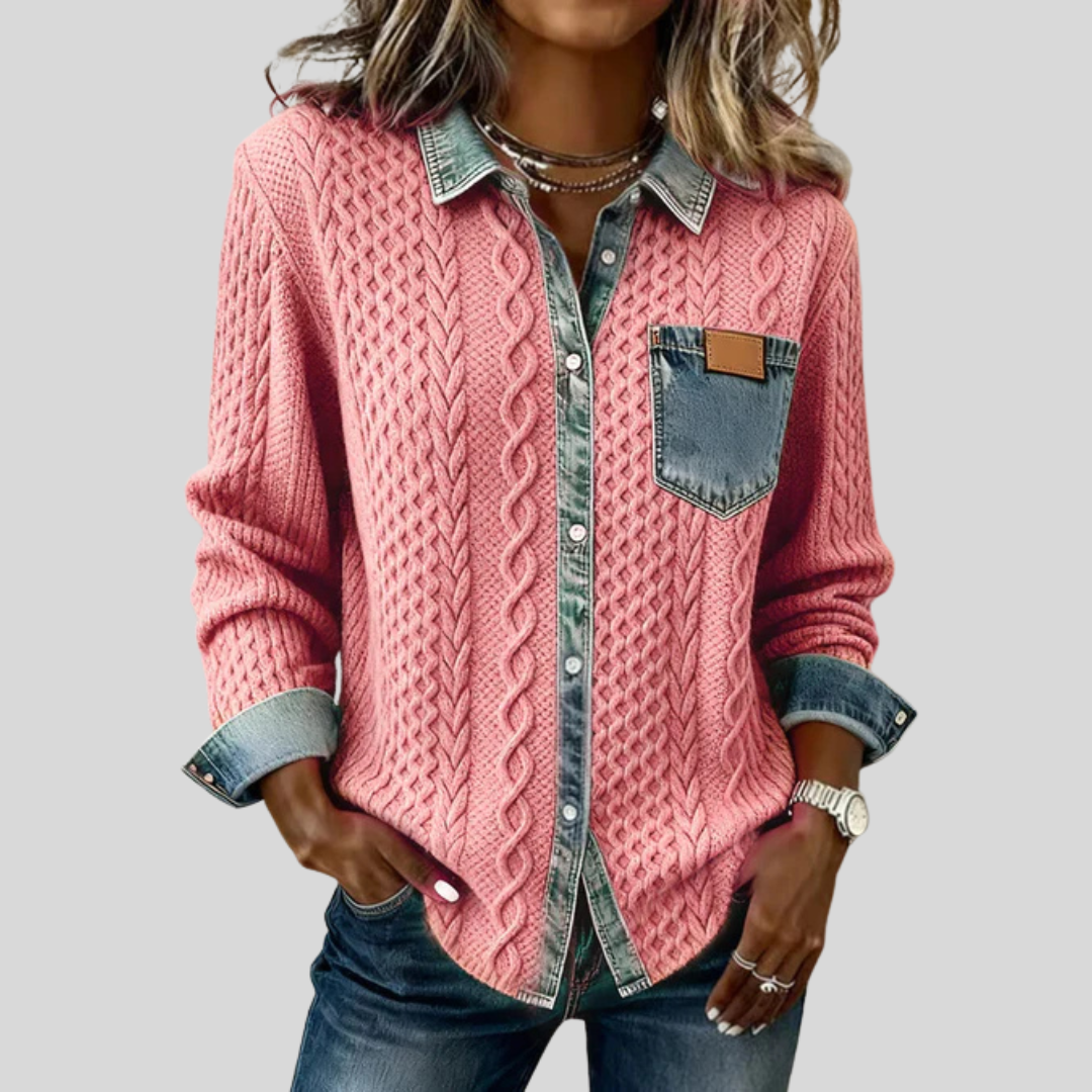 Simone™ | Denim Patches Skjorte