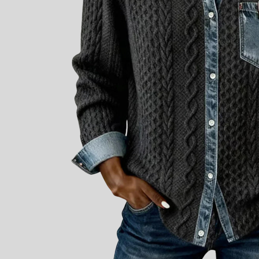 Simone™ | Denim Patches Skjorte