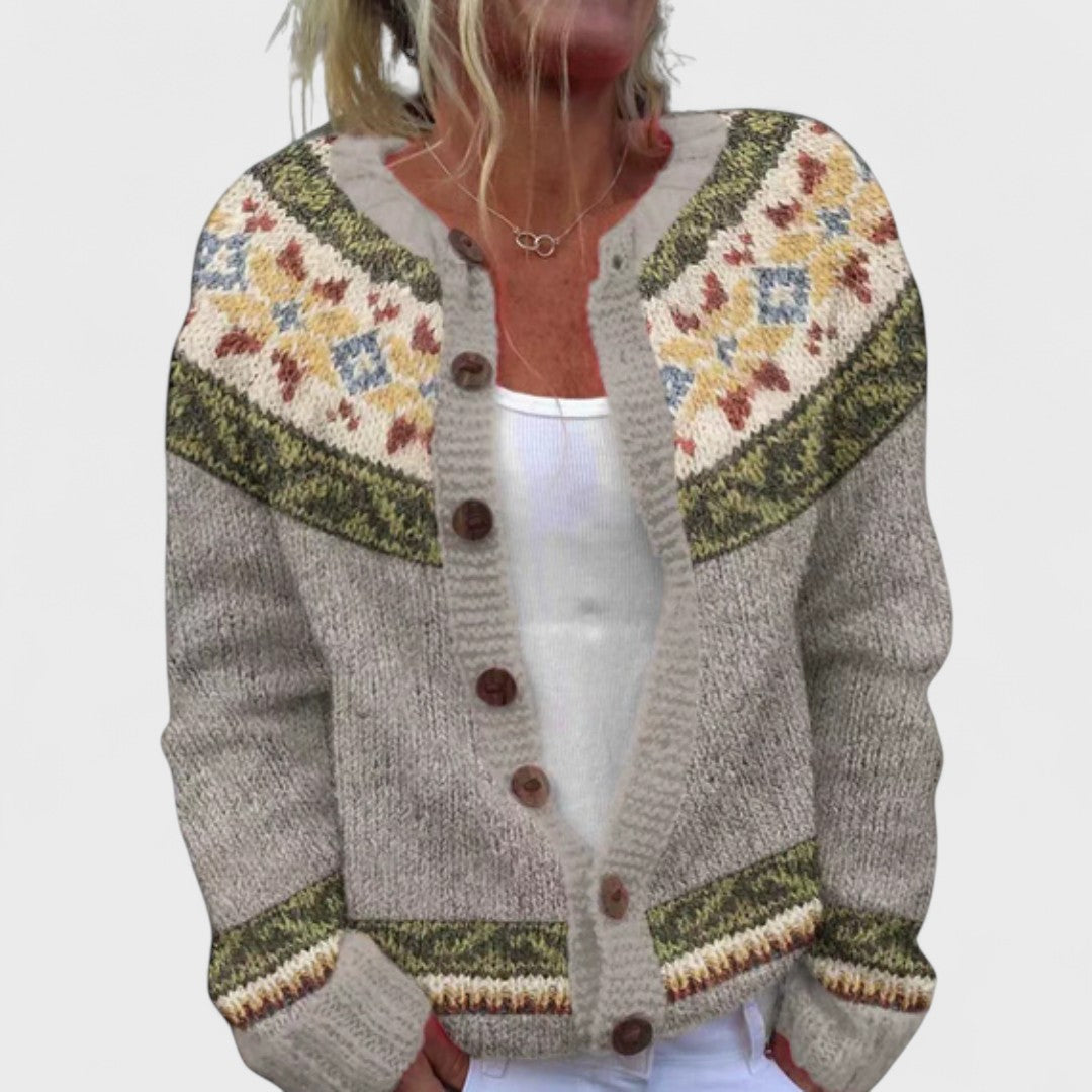 Lianne Rosa Petalo – Chic strikket cardigan med rummelig pasform