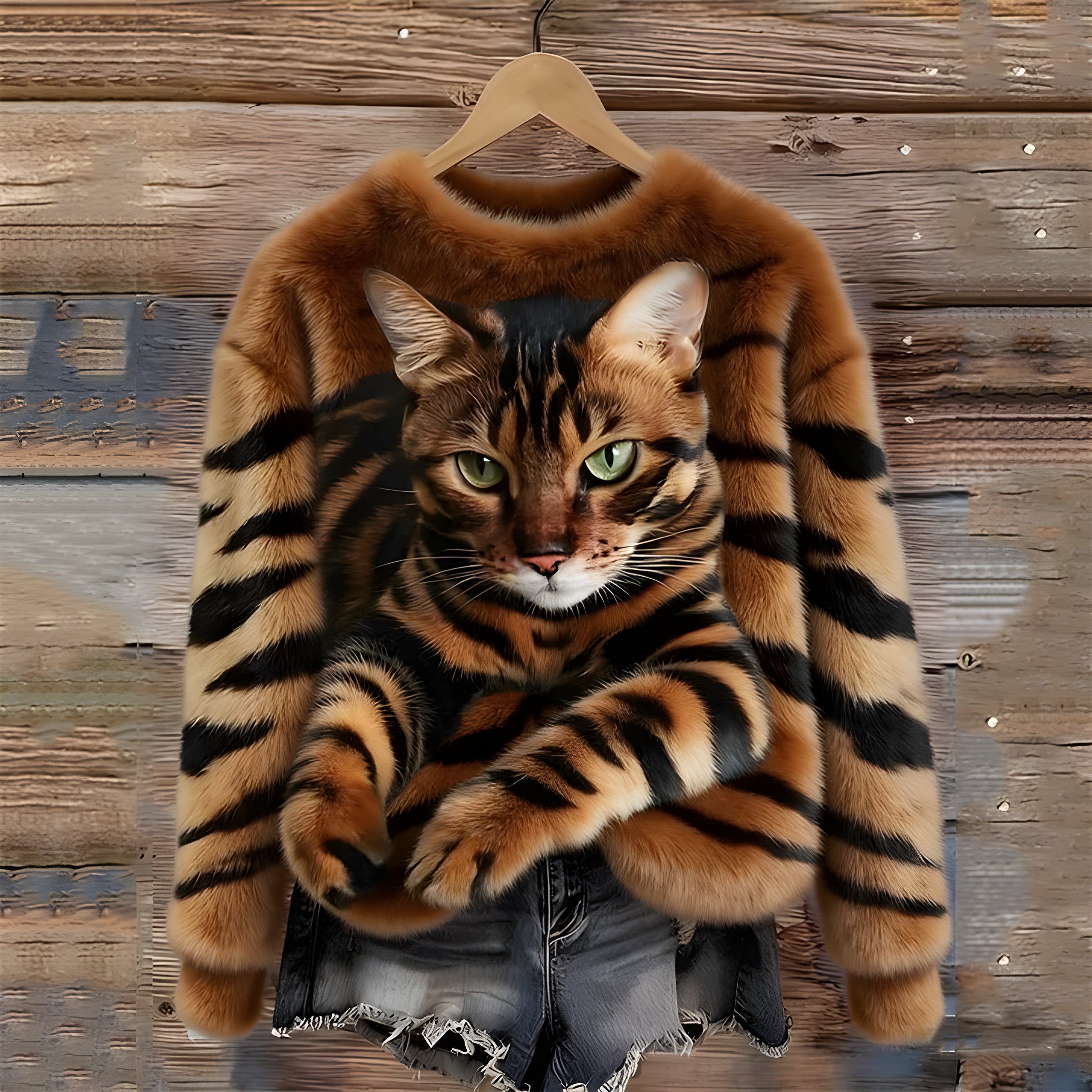 Sanne™ | Sweater Med Katteprint