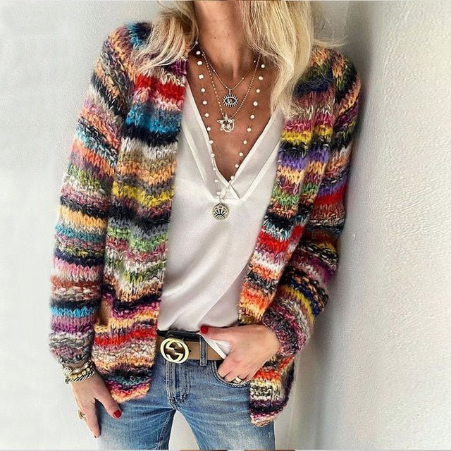 Camila | Multifarvet Knuffelcardigan