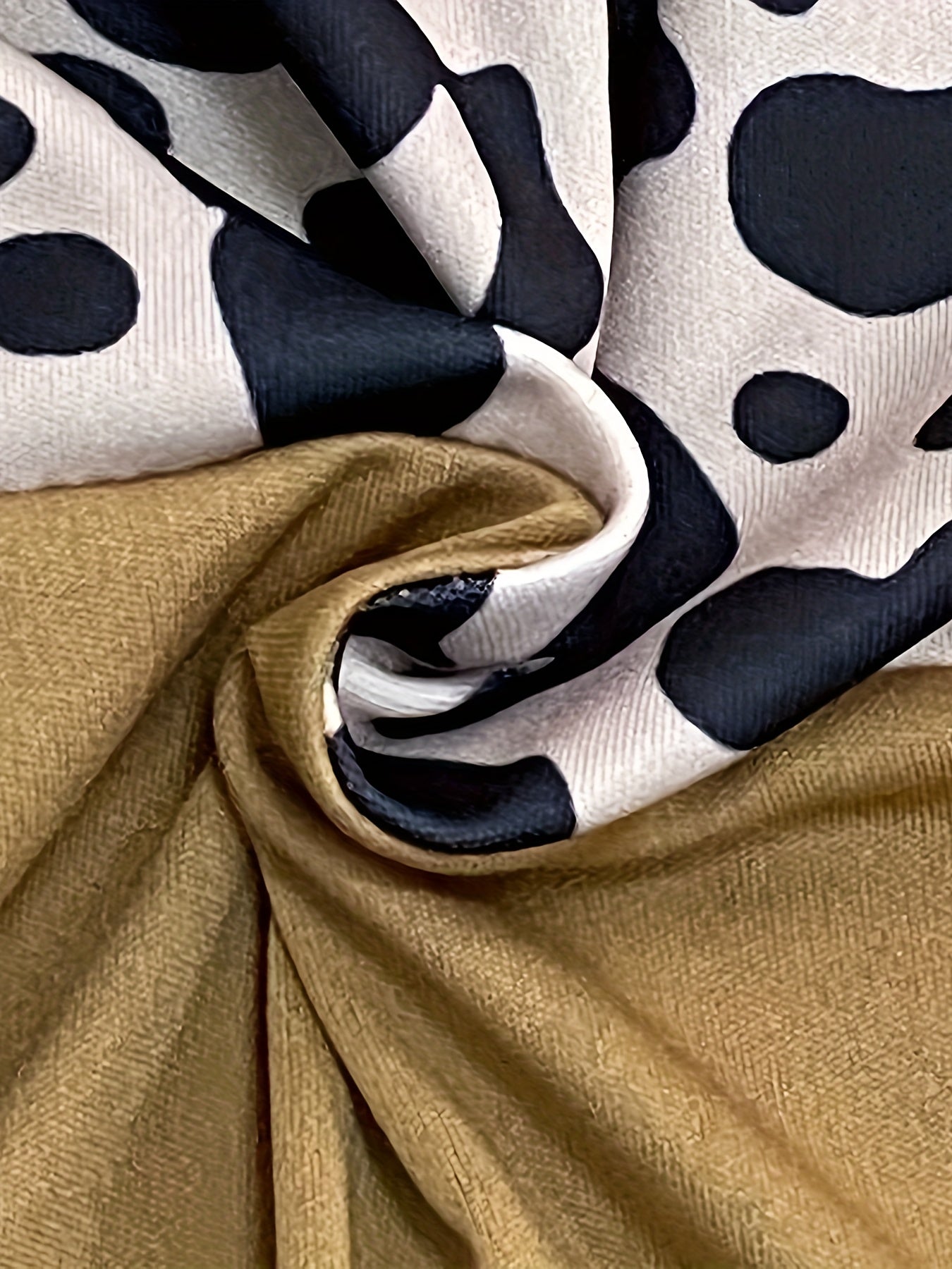 Løveprint Patchwork To-delt Sæt - Trendy Langærmet Top & Bukser