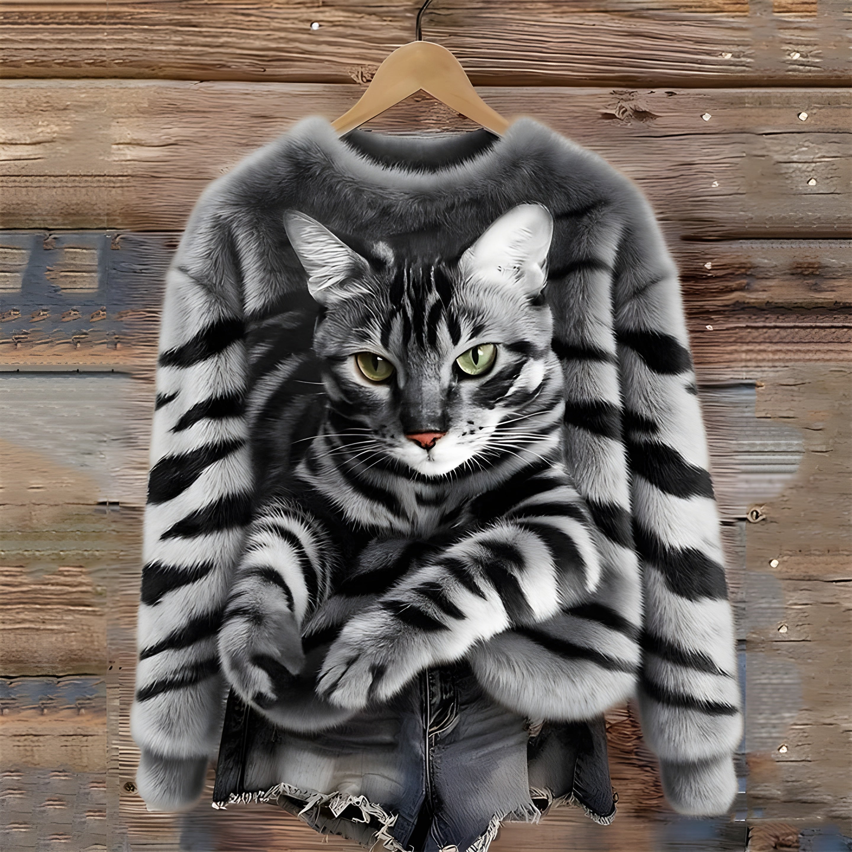 Sanne™ | Sweater Med Katteprint