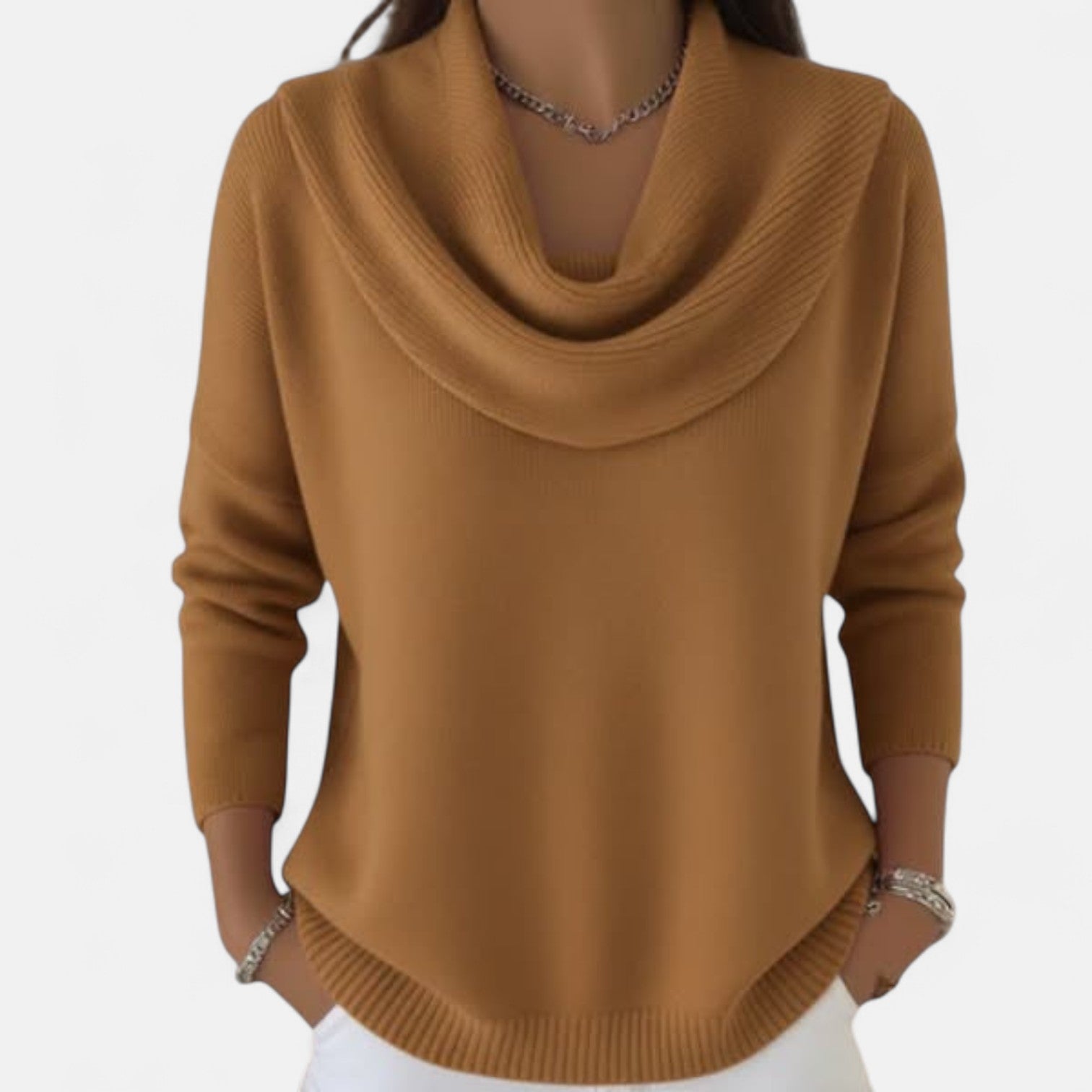 Elliza | Sweater med draperet krave