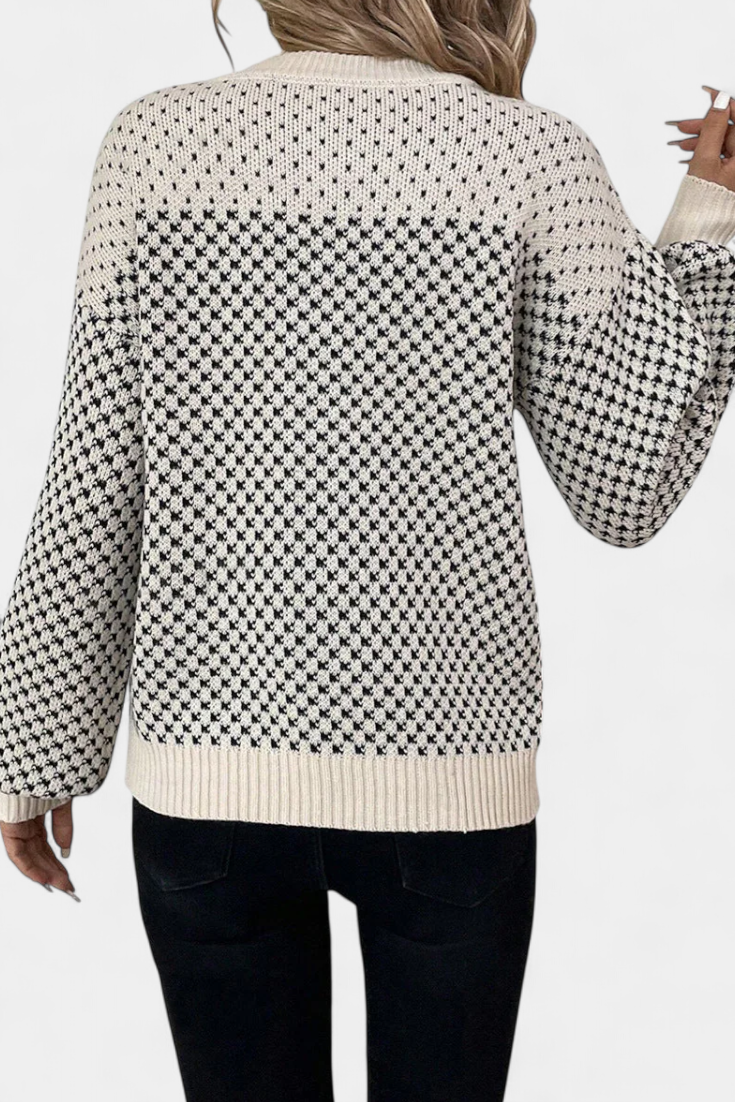 Rachael | Rund Hals Sweater i Farveblokke