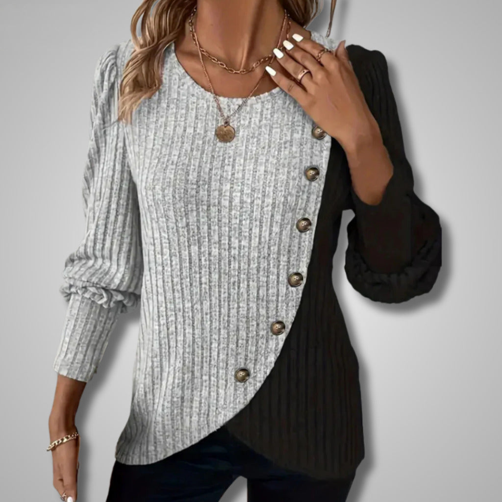 Elora | Elegant Trøje med Foran Knapper