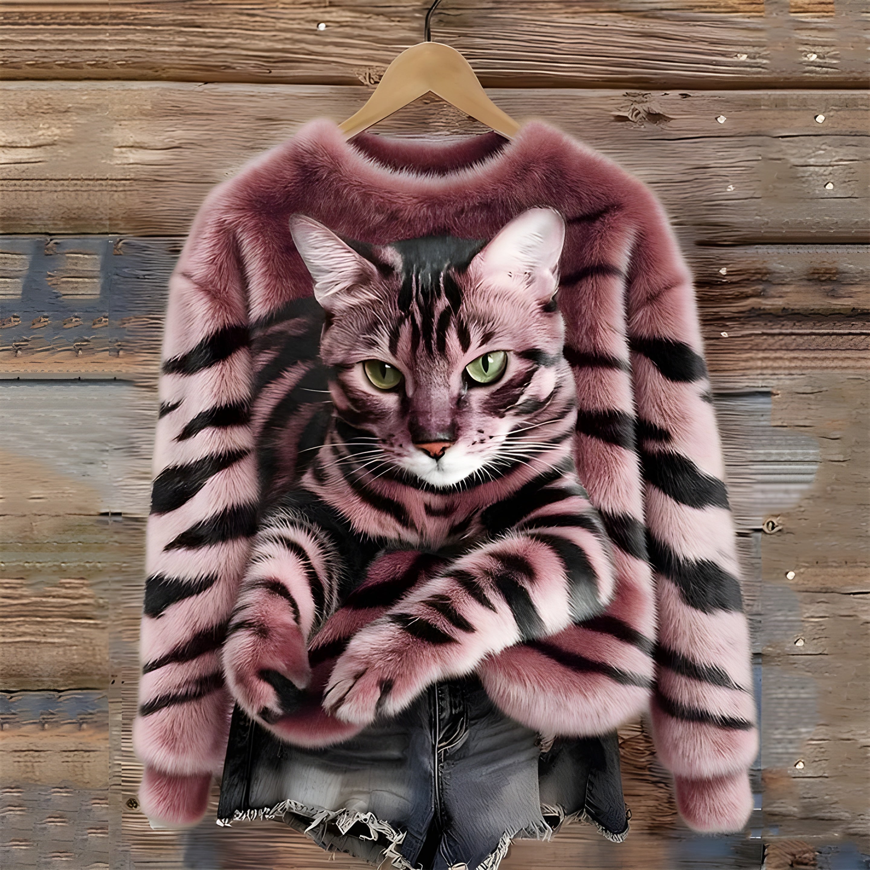 Sanne™ | Sweater Med Katteprint