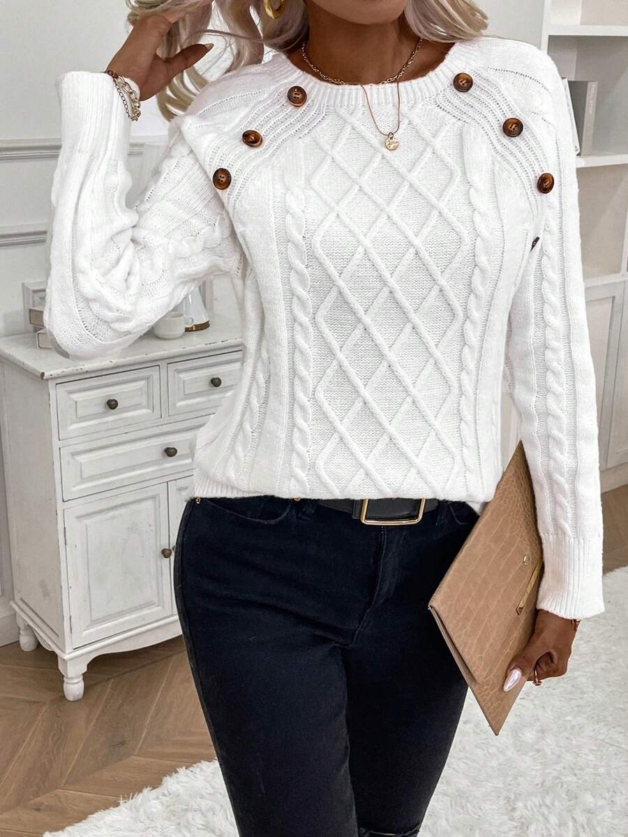 Clara | Sweater med Knapper til Damer