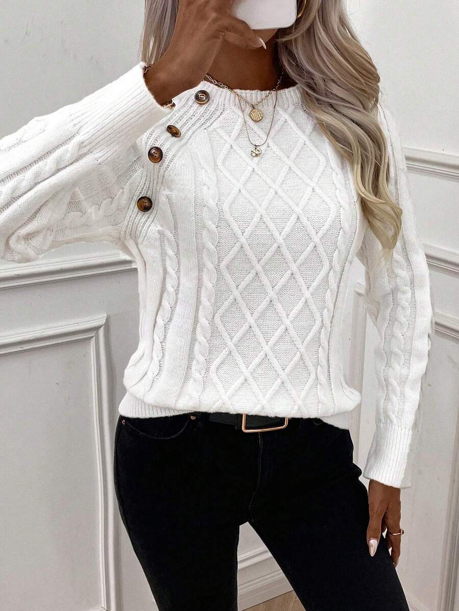 Clara | Sweater med Knapper til Damer
