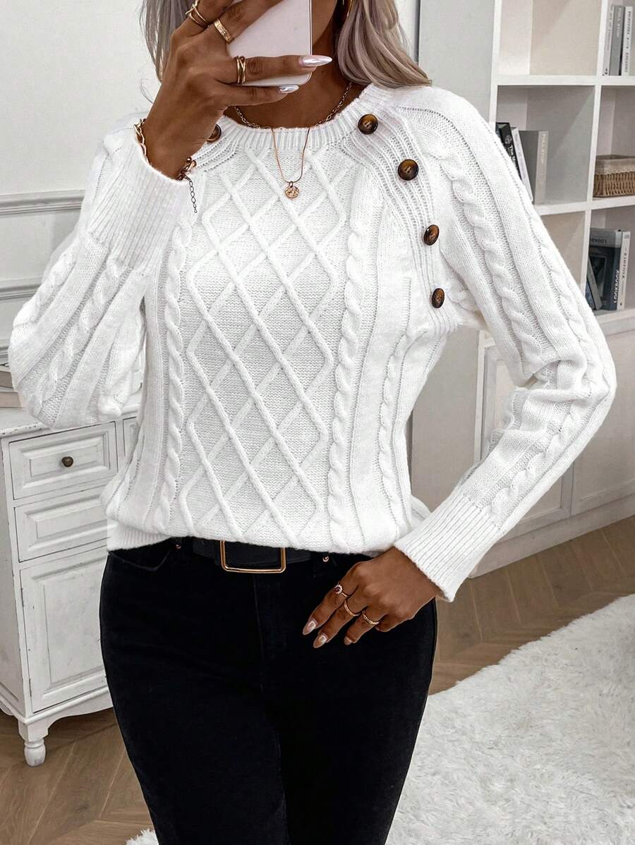 Clara | Sweater med Knapper til Damer