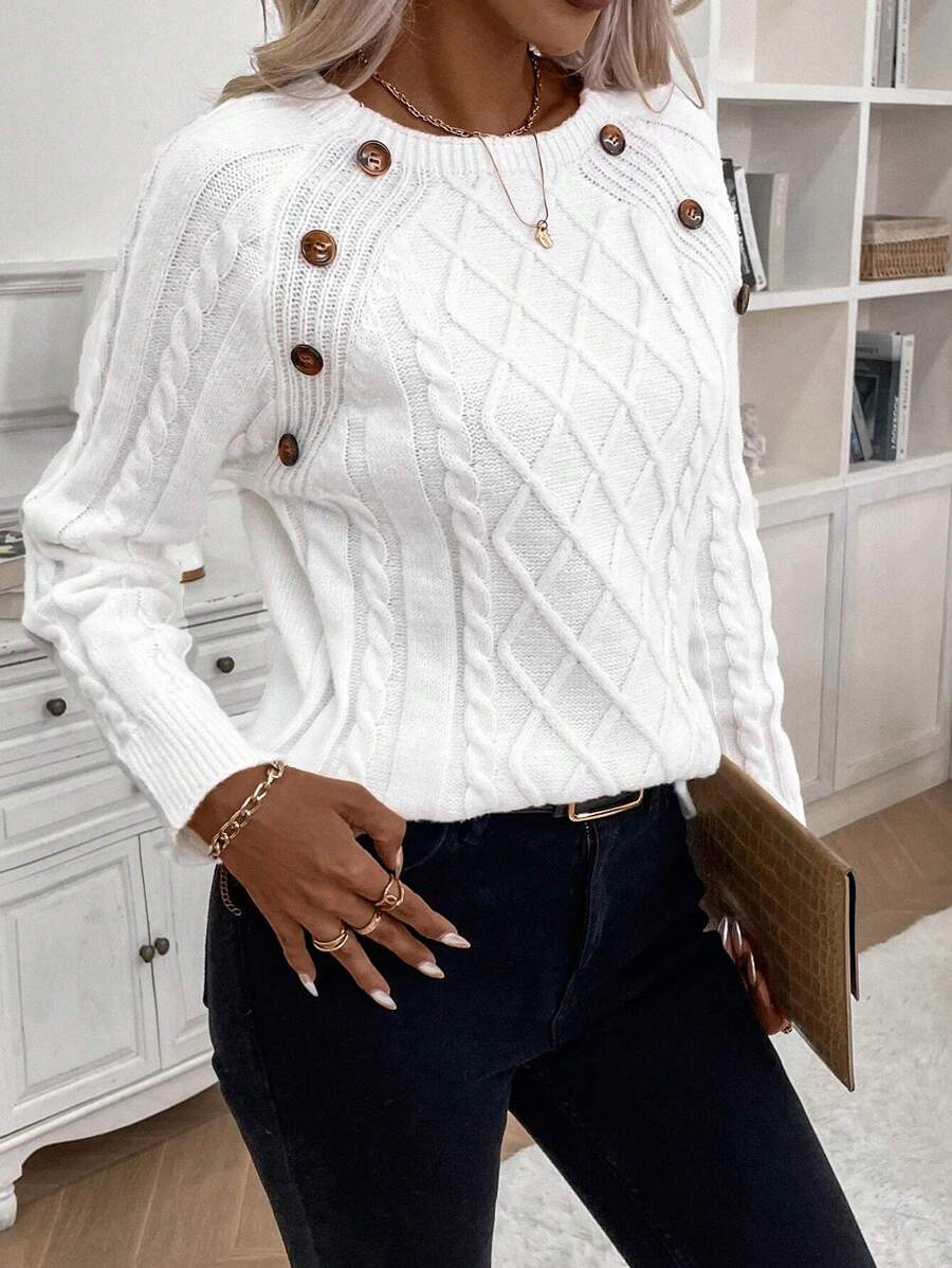 Clara | Sweater med Knapper til Damer