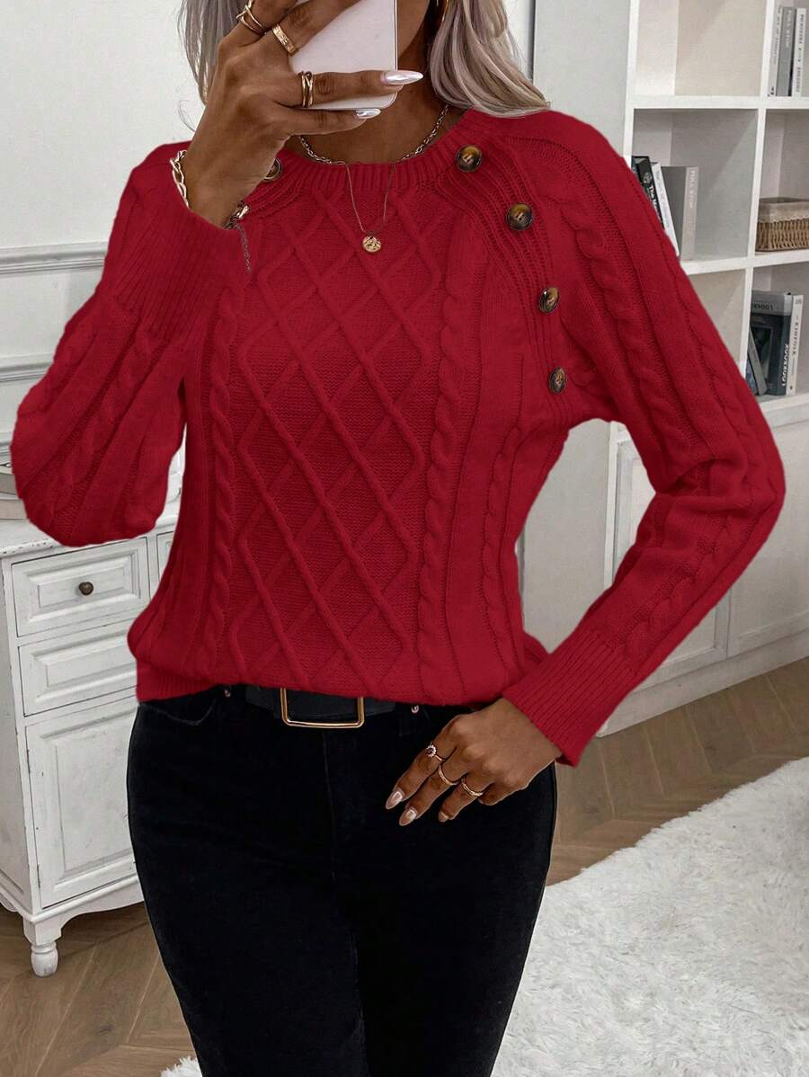 Clara | Sweater med Knapper til Damer