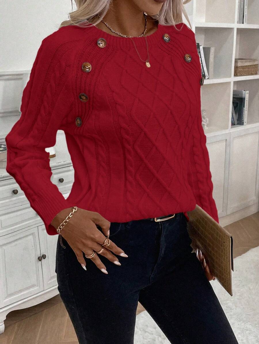 Clara | Sweater med Knapper til Damer