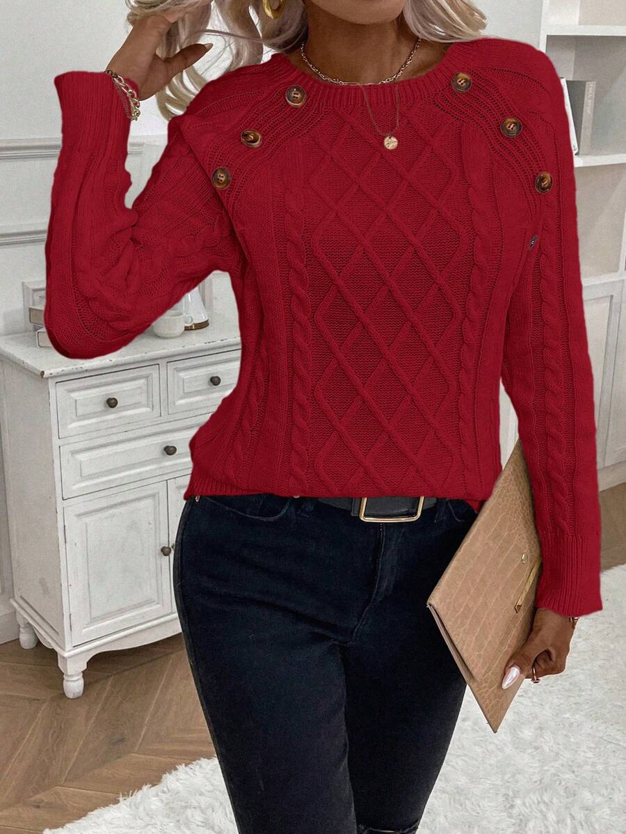 Clara | Sweater med Knapper til Damer