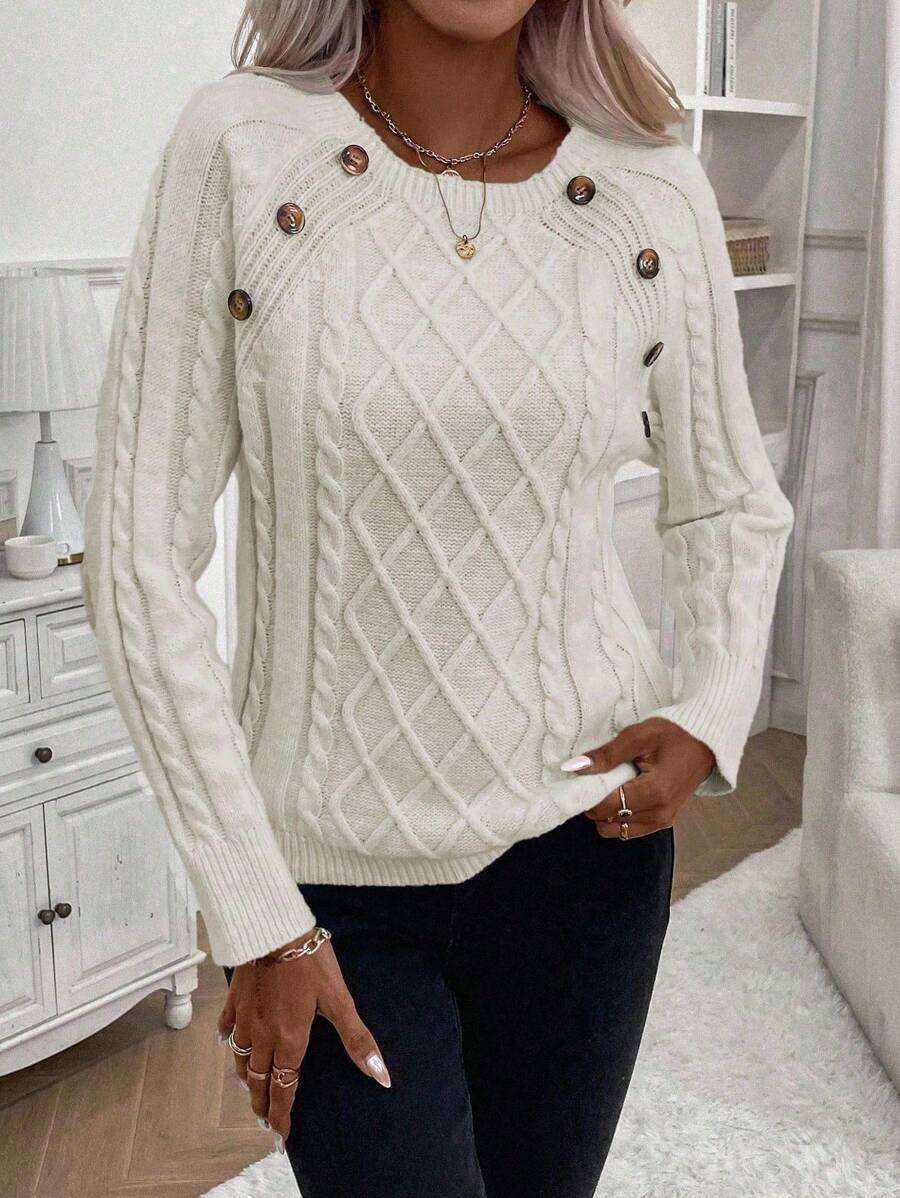 Clara | Sweater med Knapper til Damer