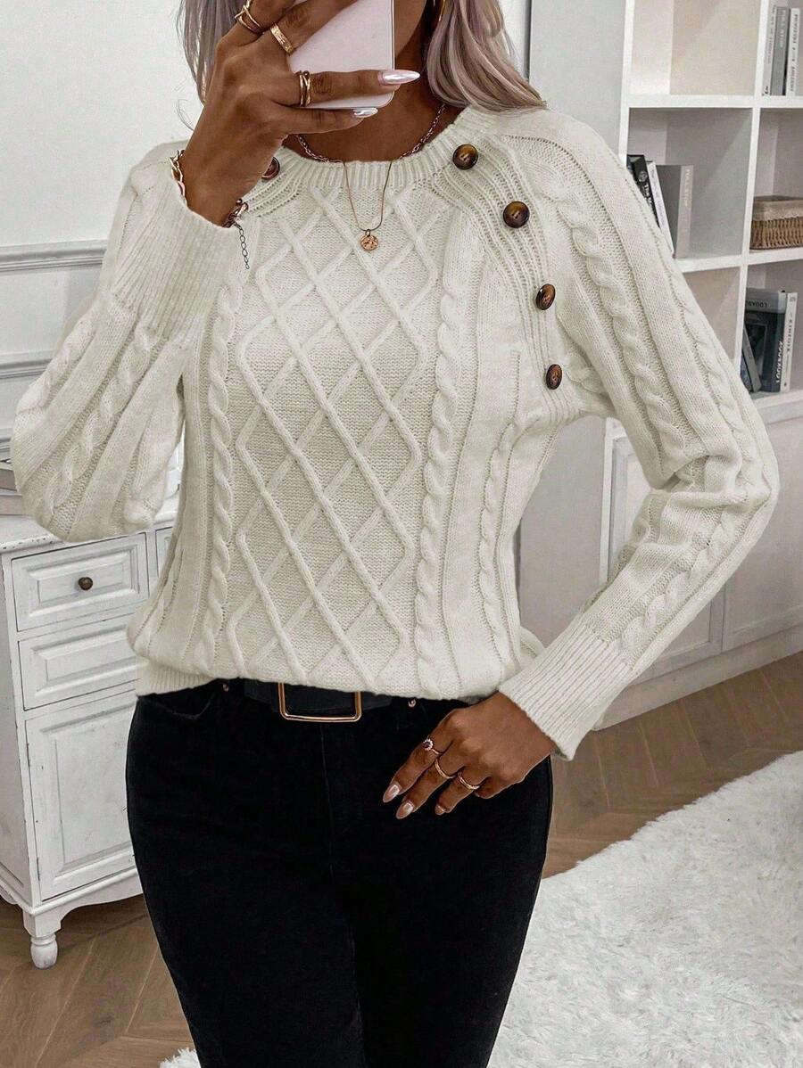 Clara | Sweater med Knapper til Damer