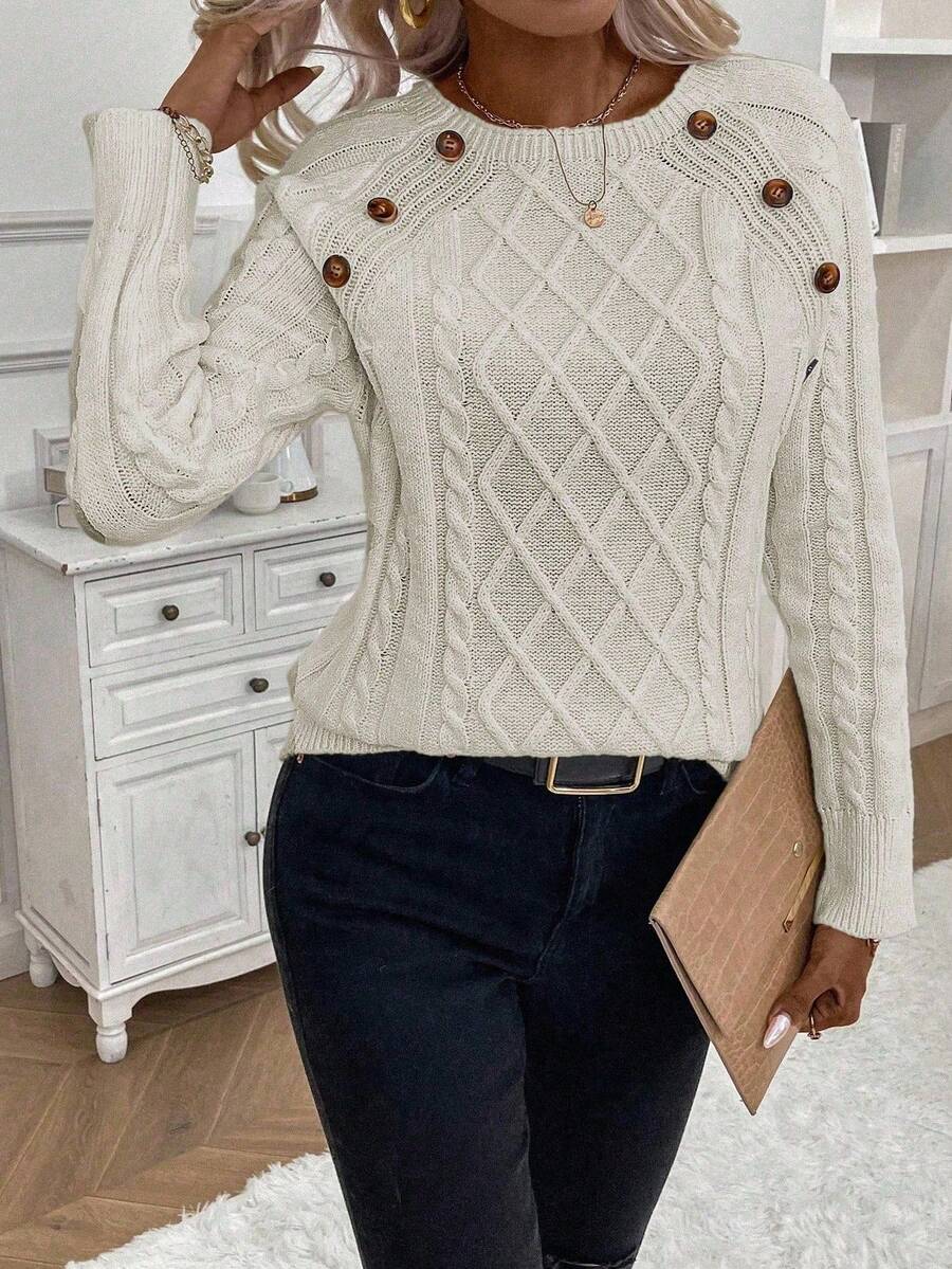 Clara | Sweater med Knapper til Damer