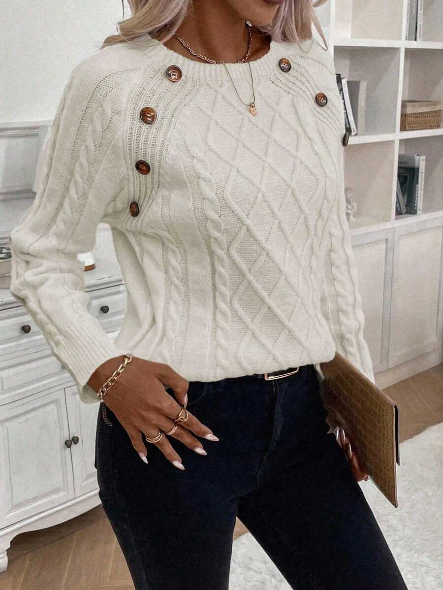 Clara | Sweater med Knapper til Damer