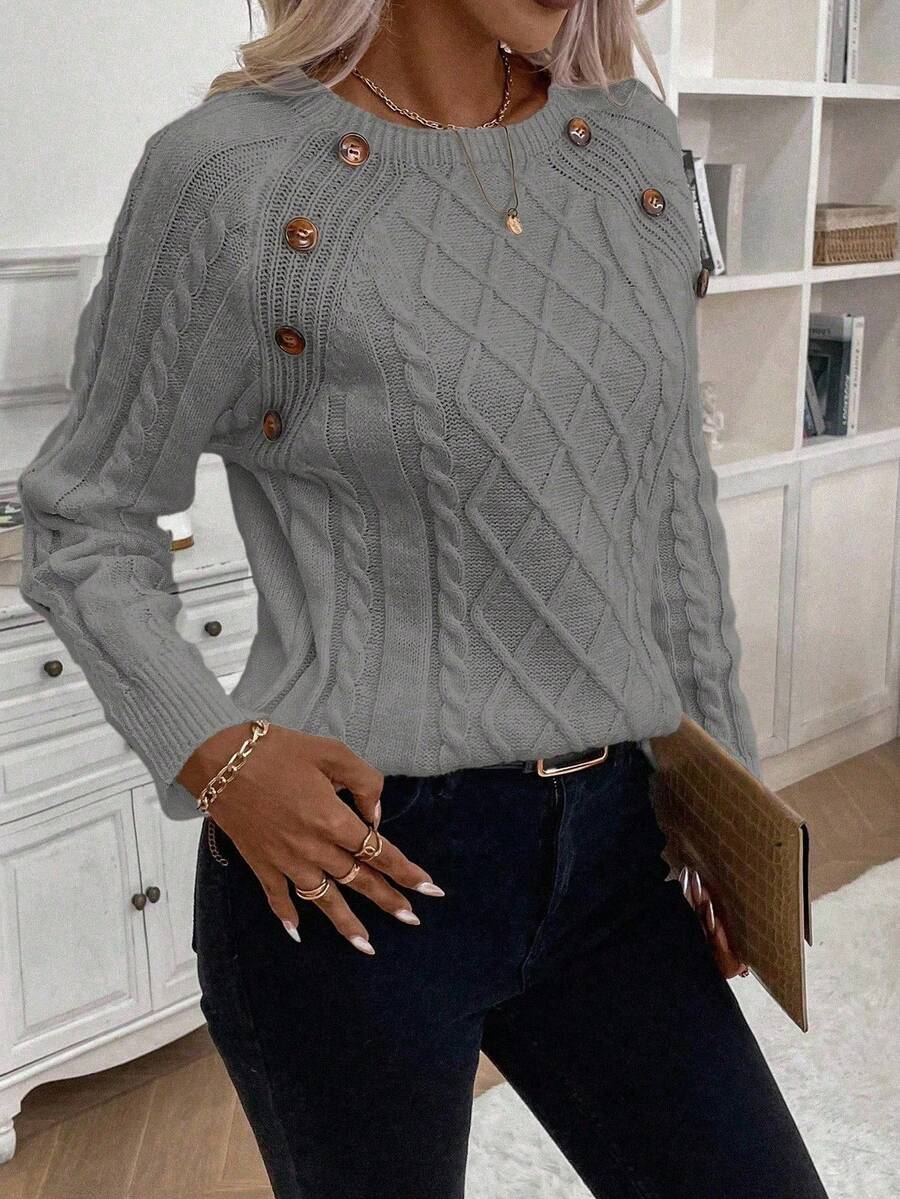 Clara | Sweater med Knapper til Damer