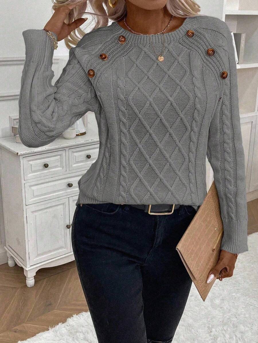 Clara | Sweater med Knapper til Damer