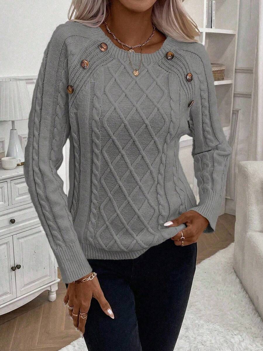 Clara | Sweater med Knapper til Damer