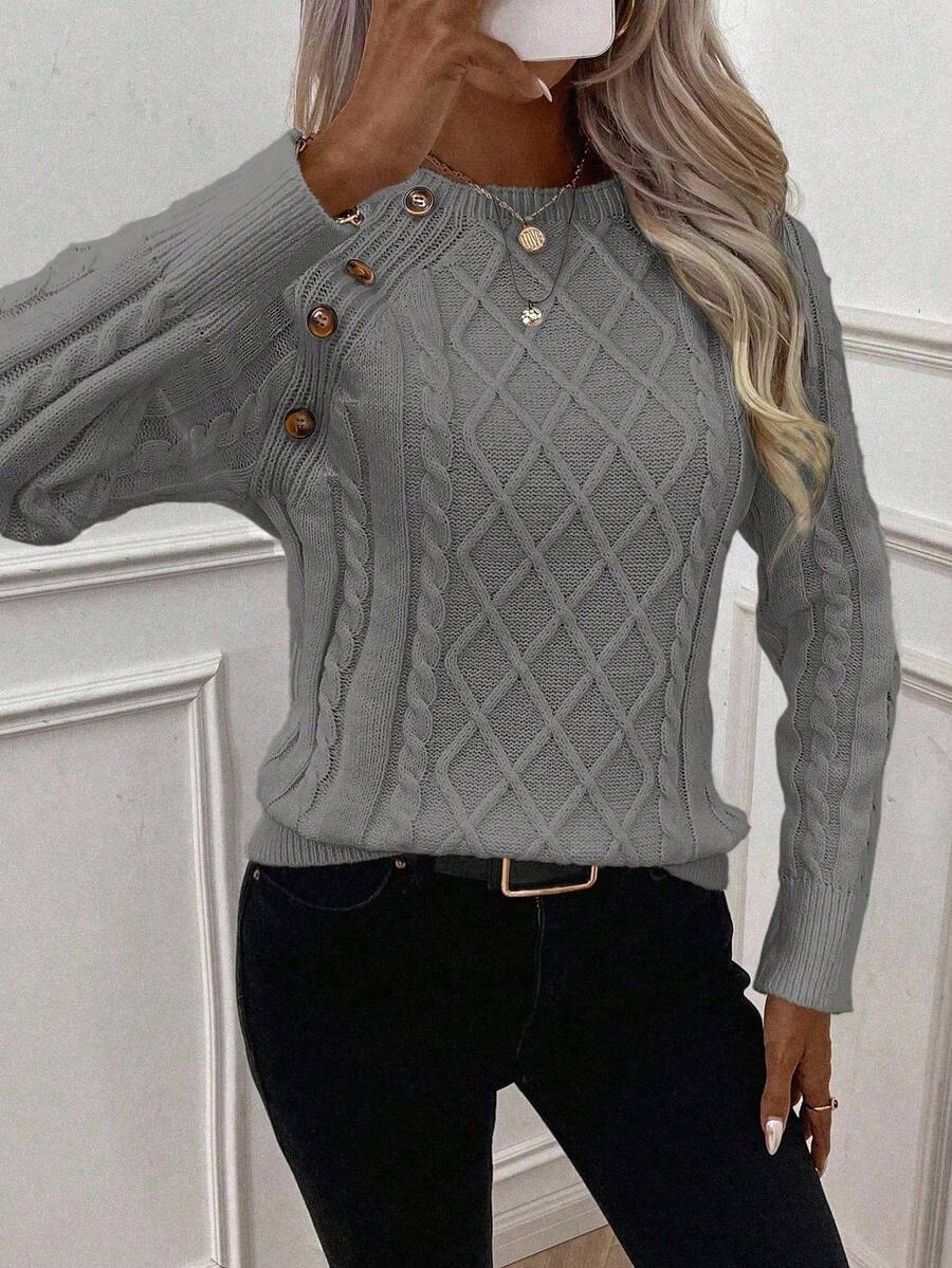 Clara | Sweater med Knapper til Damer