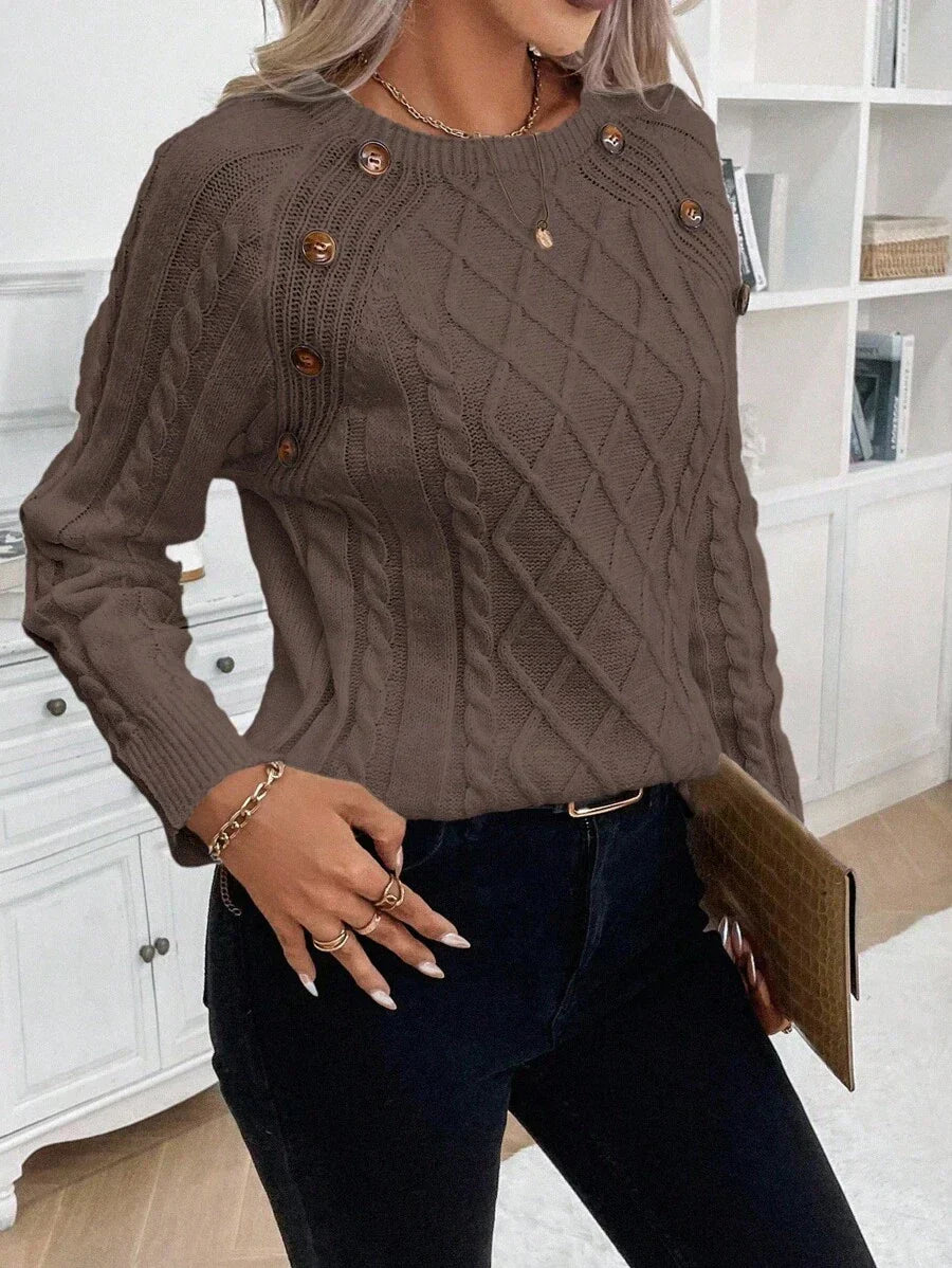 Clara | Sweater med Knapper til Damer