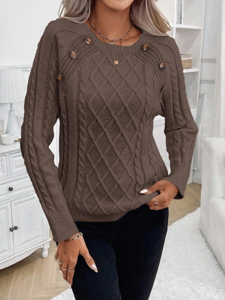 Clara | Sweater med Knapper til Damer