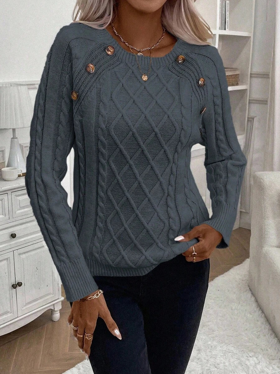 Clara | Sweater med Knapper til Damer