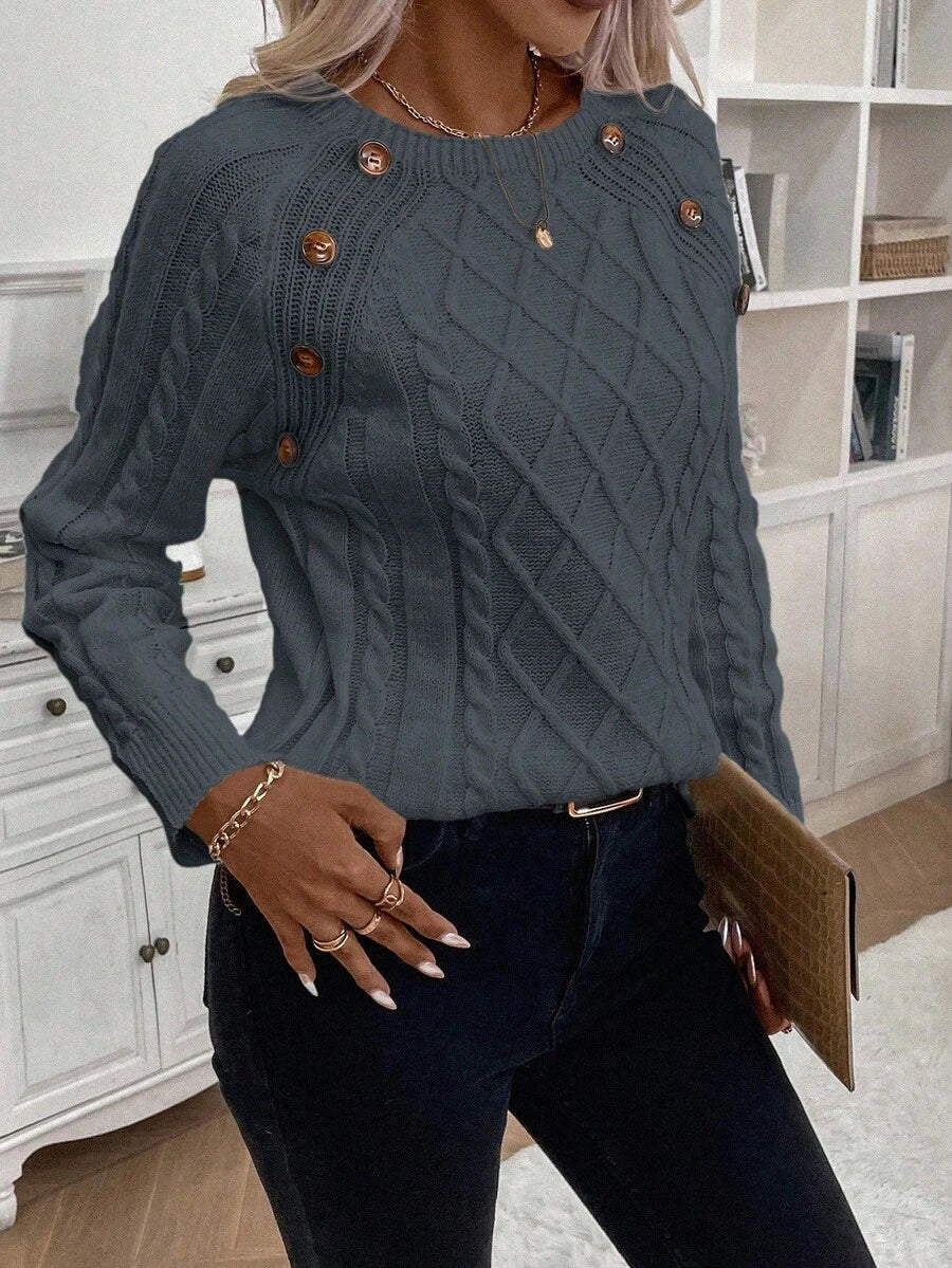 Clara | Sweater med Knapper til Damer