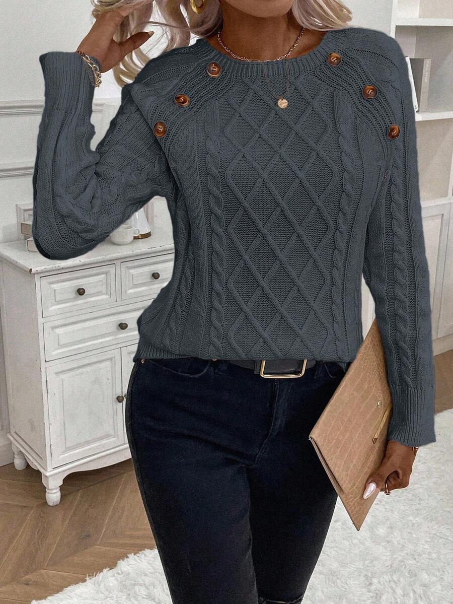 Clara | Sweater med Knapper til Damer