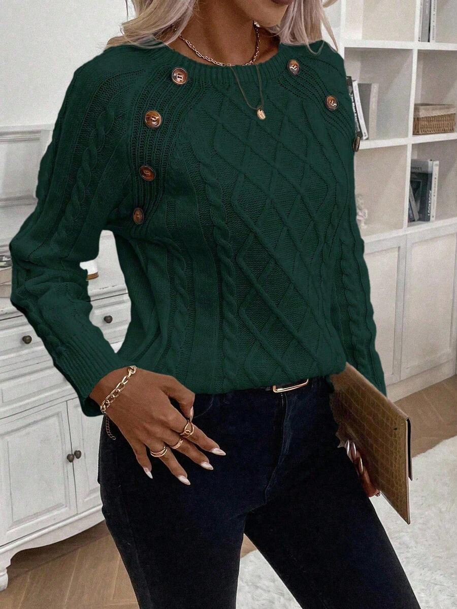 Clara | Sweater med Knapper til Damer