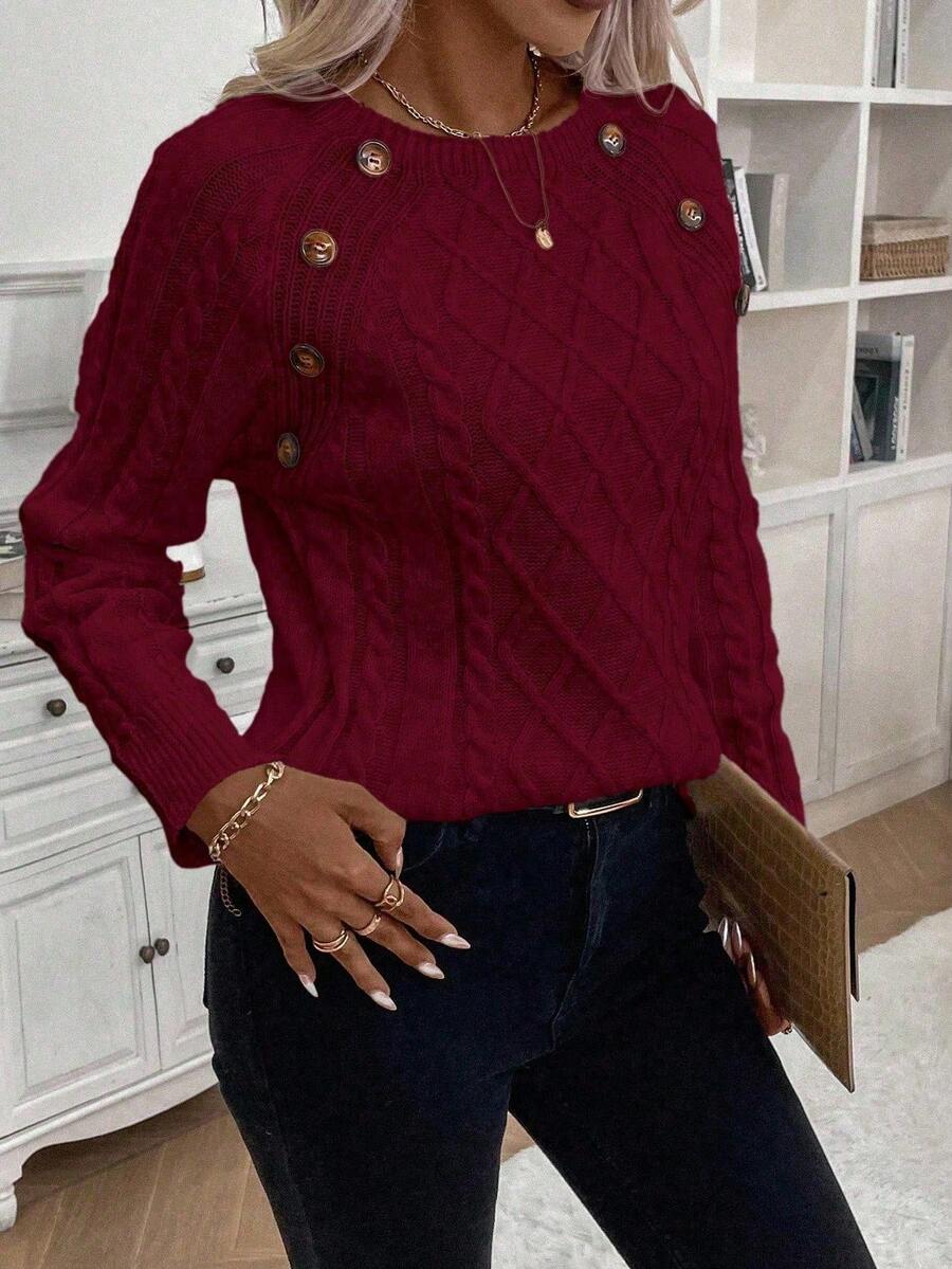 Clara | Sweater med Knapper til Damer