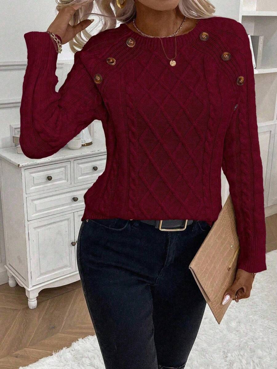 Clara | Sweater med Knapper til Damer