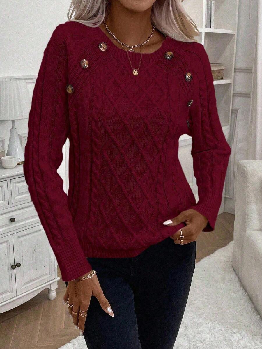 Clara | Sweater med Knapper til Damer