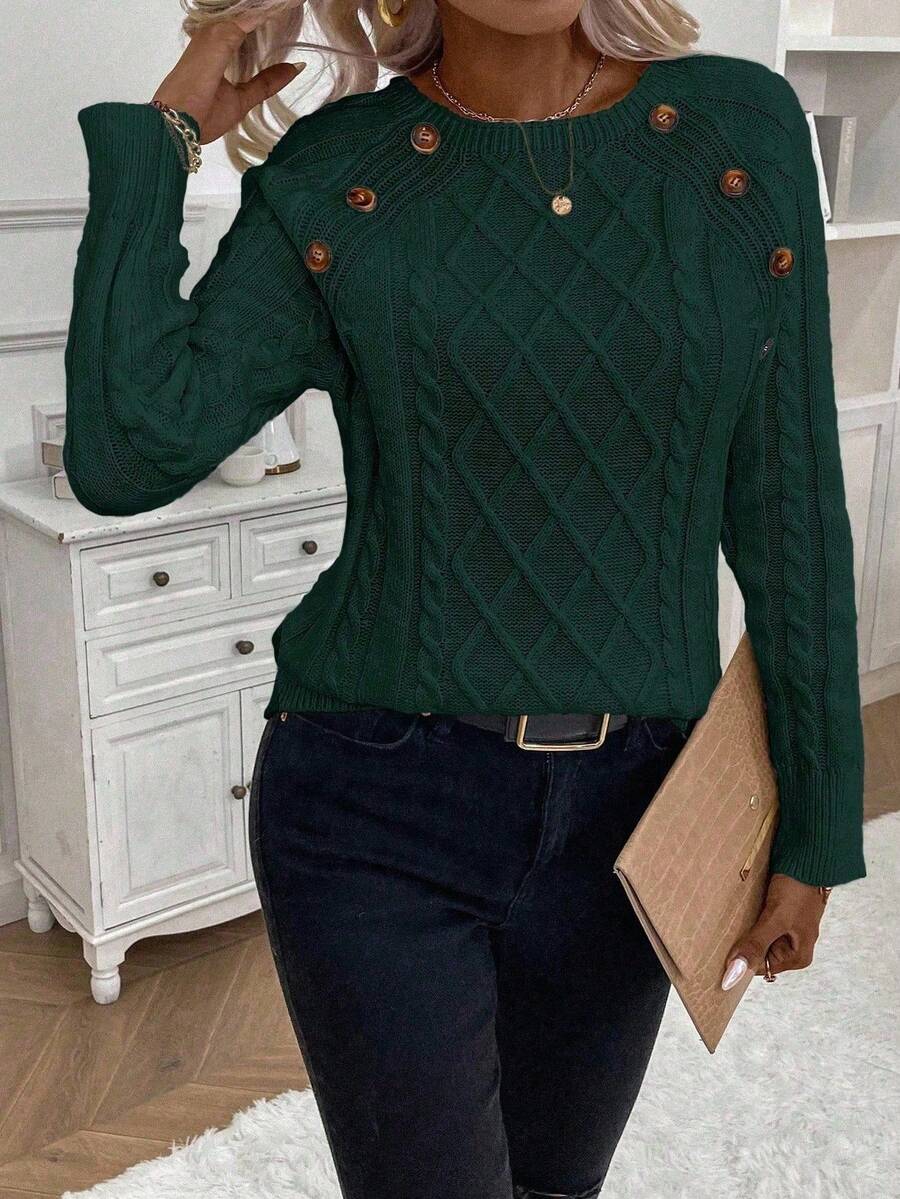 Clara | Sweater med Knapper til Damer