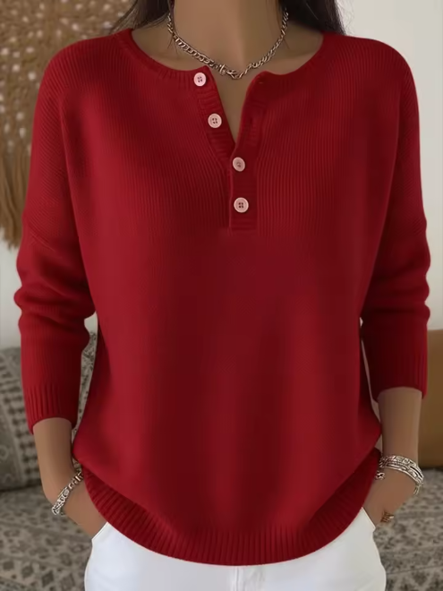 Vera | Elegant Trøje med Knapper