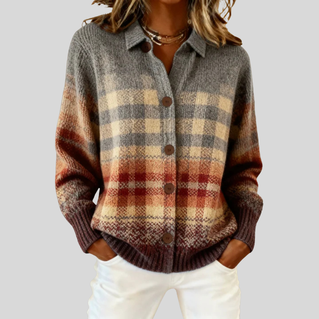 Shannon™ | Ruitformet Rustik Cardigan