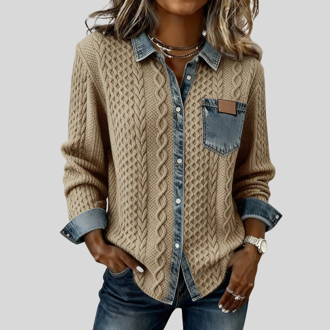 Simone™ | Denim Patches Skjorte