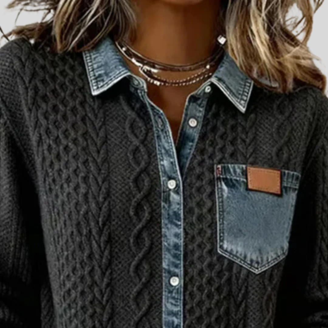 Simone™ | Denim Patches Skjorte