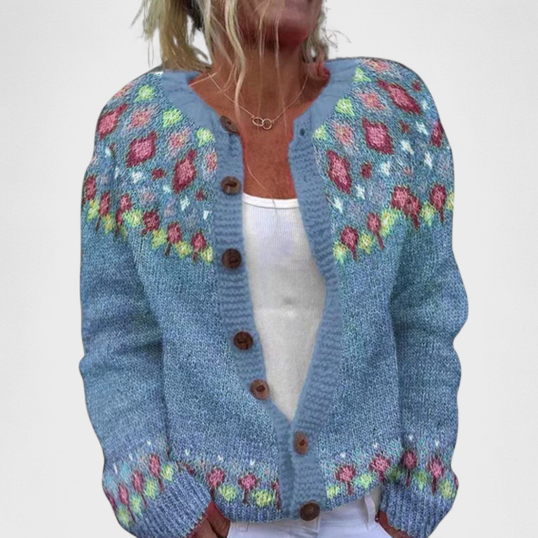 Lianne Verde Bosco – Chic oversized strikket cardigan