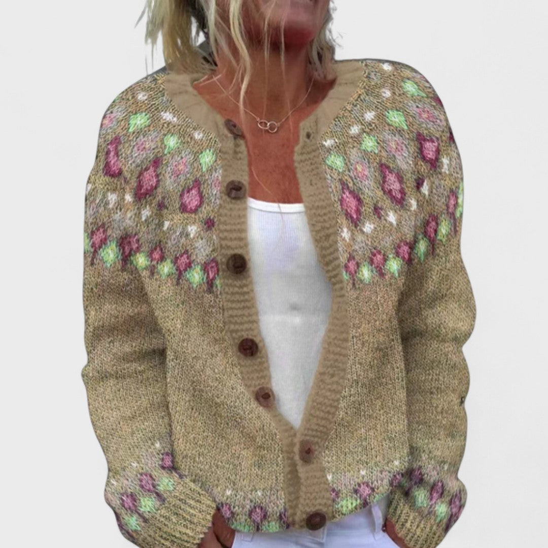 Lianne Azzurro Pulver – Chic strikket cardigan med en løs pasform
