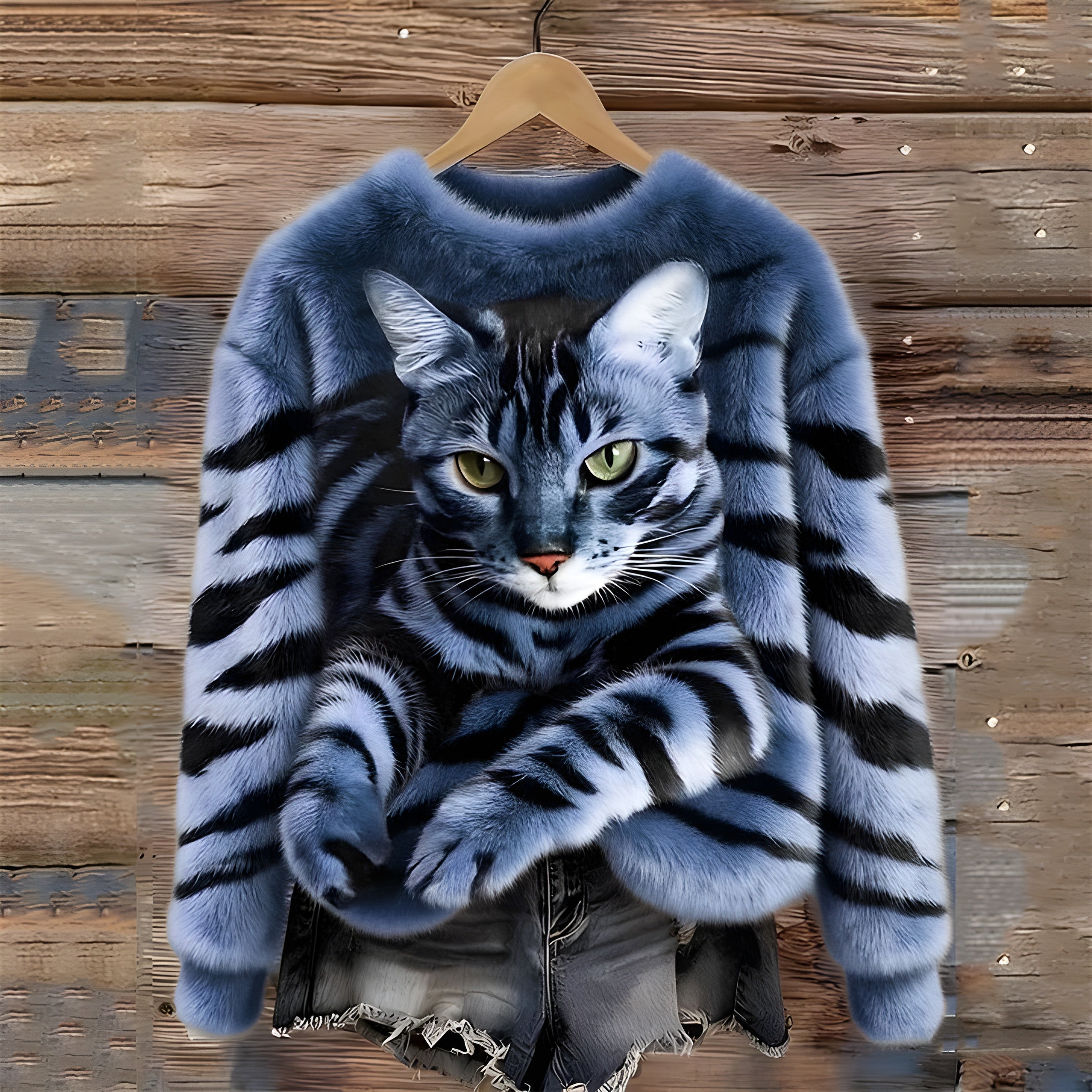 Sanne™ | Sweater Med Katteprint