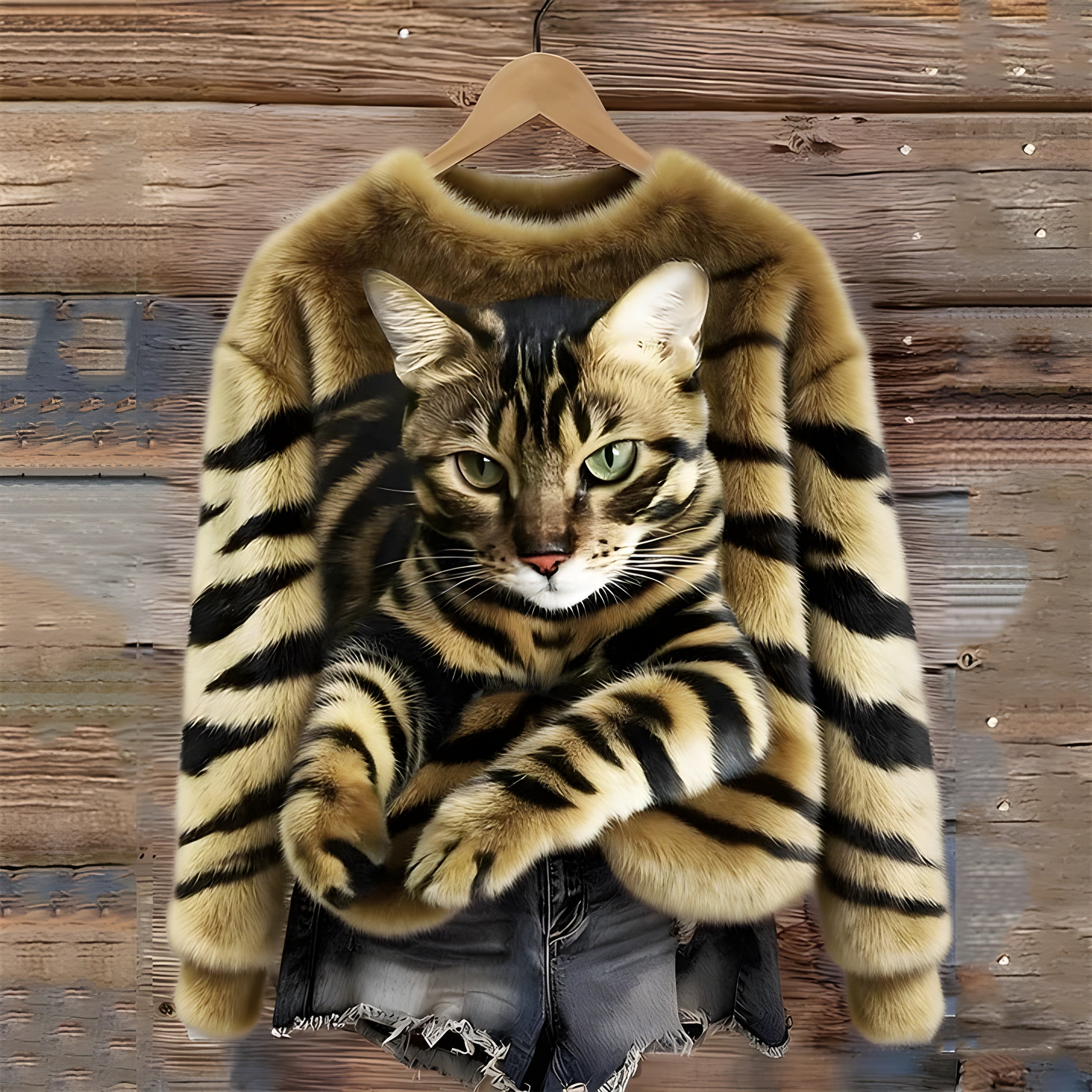 Sanne™ | Sweater Med Katteprint