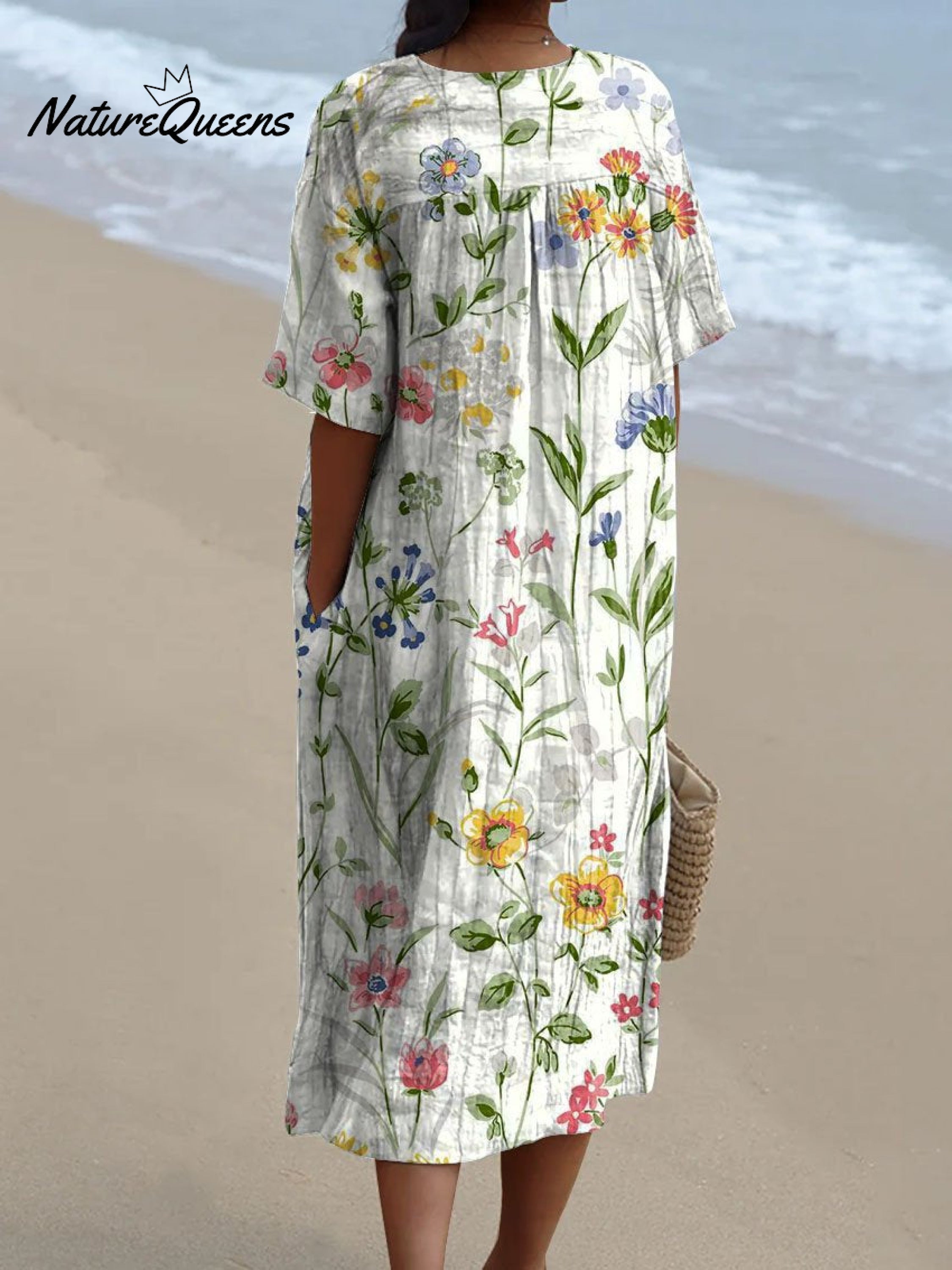 Kvindelig Vintage Blomster Casual Flydende Kjole
