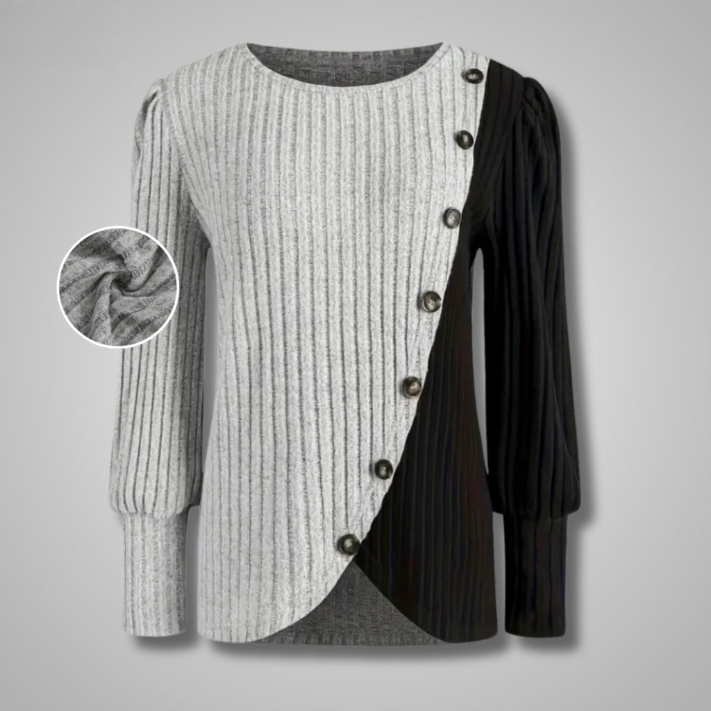 Elora | Elegant Trøje med Foran Knapper