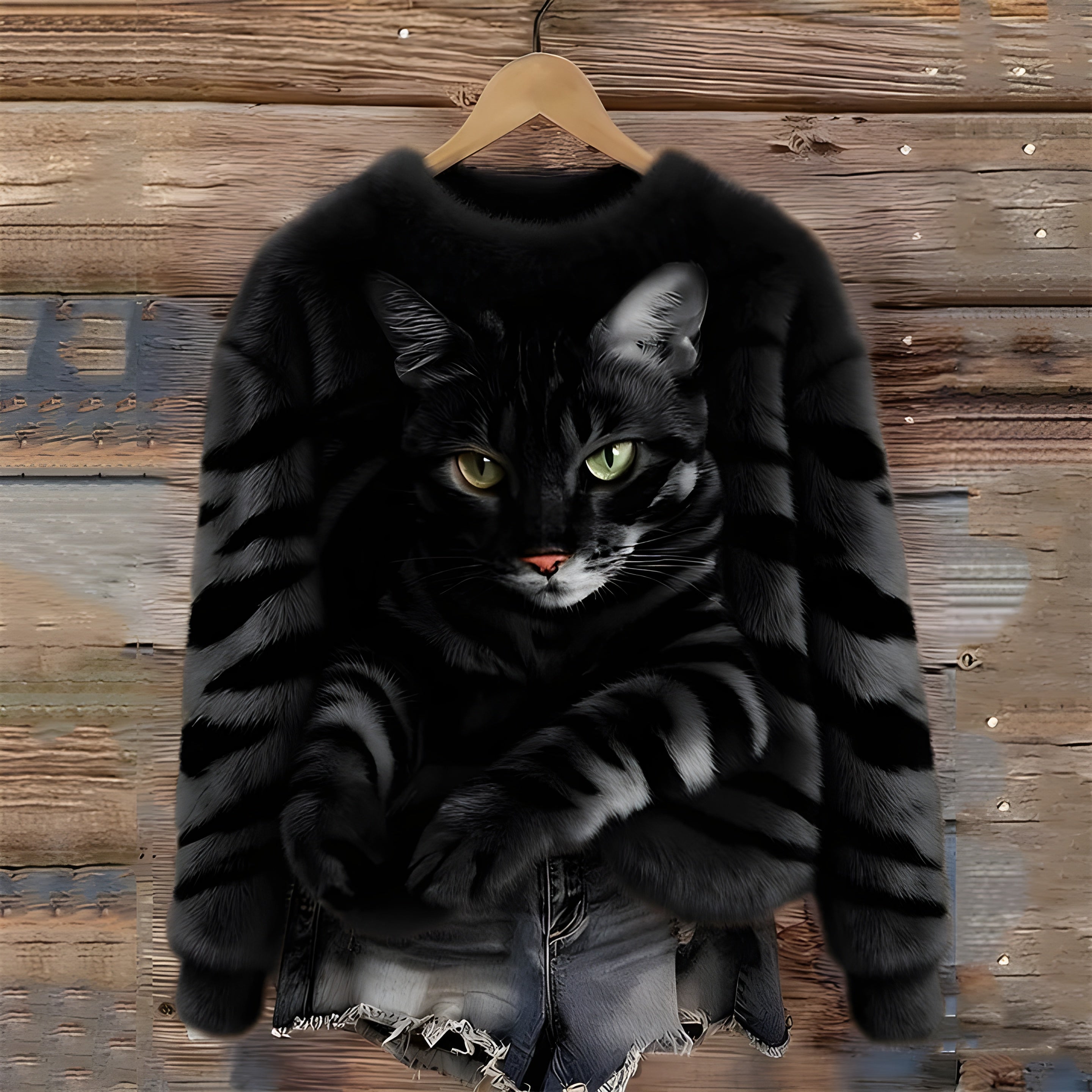 Sanne™ | Sweater Med Katteprint
